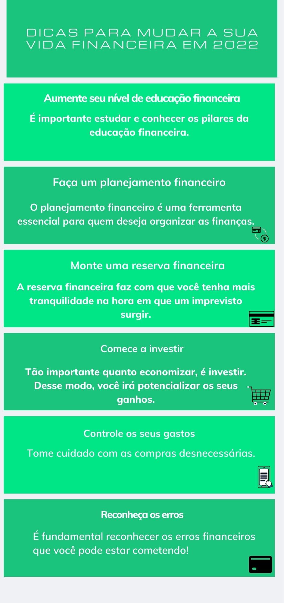 dicas para mudar a sua vida financeira em 2022